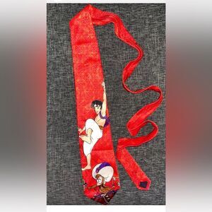 Vintage Disney Aladdin Abu Monkey Tie Bright Red 90s
